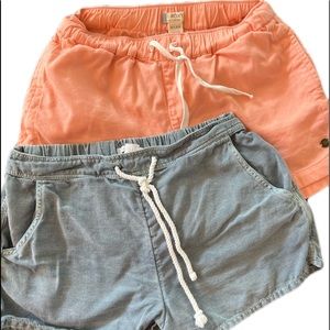 2 pairs of Roxy and O'Neill shorts